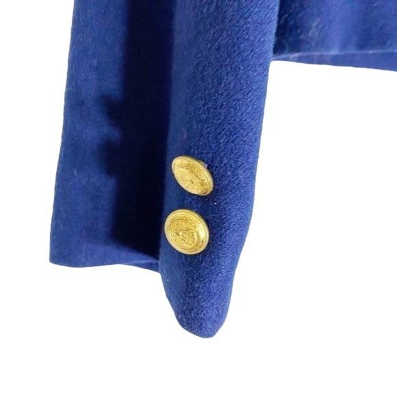 Pendleton Cropped Wool Navy Blazer 8 Virgin Wool - Picture 6 of 10